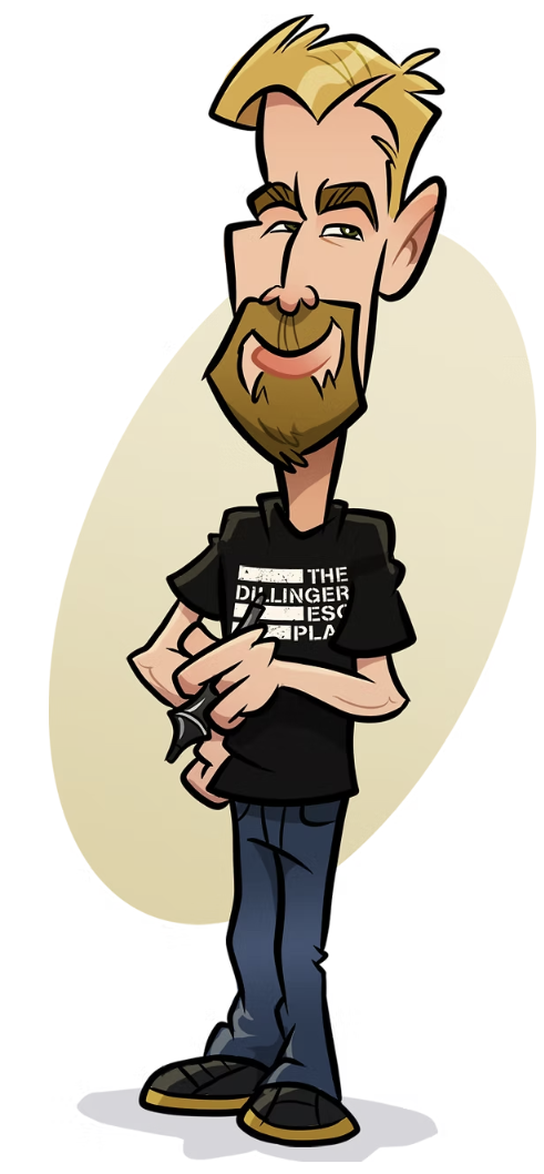 Steve Rampton drawing caricatures